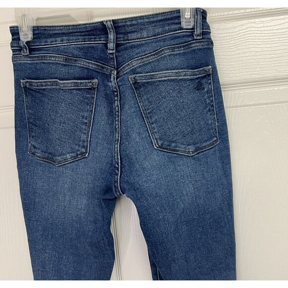 DL1961 Farrow High Rise Skinny Jean Women's 25 Burton Blue 5-Pocket Chewed Hem - Picture 7 of 11